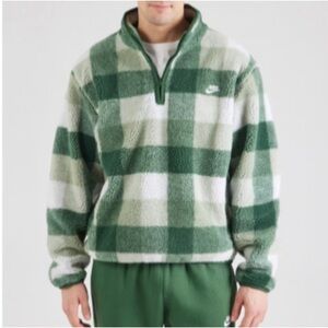 New Nike Mens 1/2 Zip Pullover Sherpa Jacket Size S MSRP $115